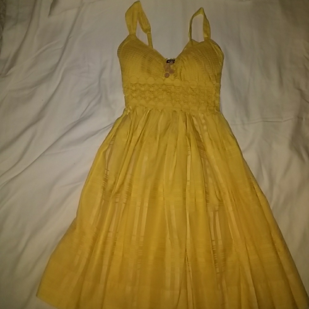 Yellow A-Line Dress Sz M, 4, 6